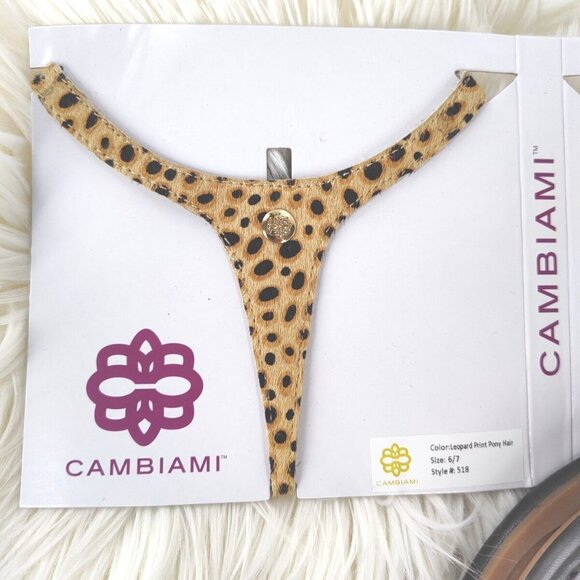 Cambiami NEW Sandals + Leopard Print Pony Hair Adjustable Strap 518 Size 6 - Picture 3 of 11